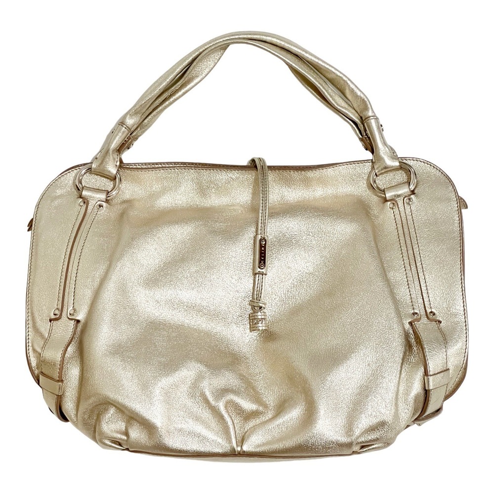 Celine Bittersweet Shoulder Bag Womens Medium Gold Good Metallic Leather Hobo